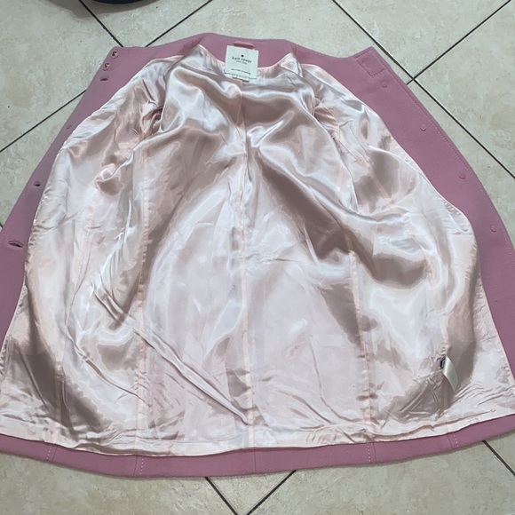 Kate Spade "Forever" Pea Coat  Etta Pink Wool with Vintage Bow Design - Picture 10 of 15